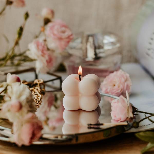 Pink Bubble Candle