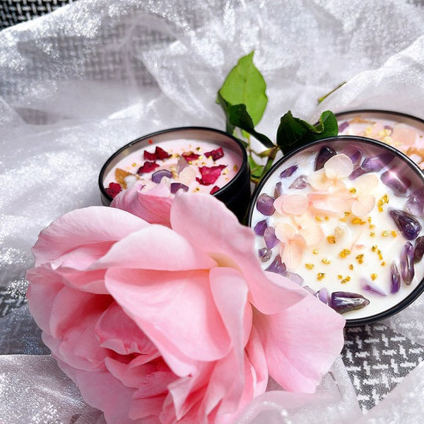 Crystal Flower Candle