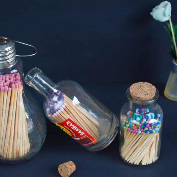 Enhancing the Wedding Day with Colourful Matchstick Decor
