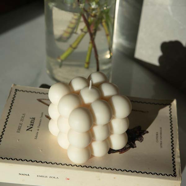 White Bubble Candle