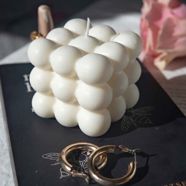 White Bubble Candle