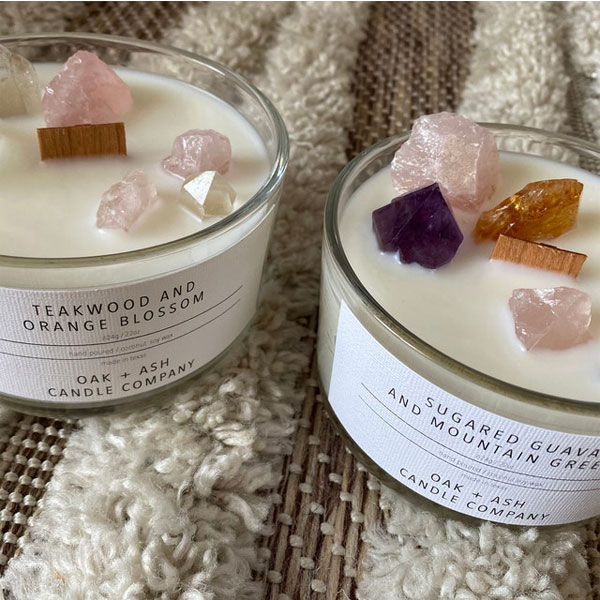 Candles with Crystals