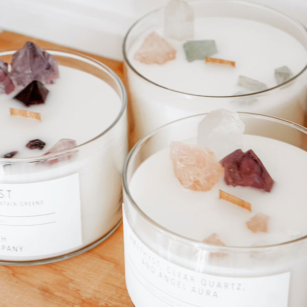 Candles with Crystals