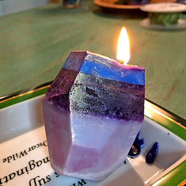 Candles with Stones Crystal
