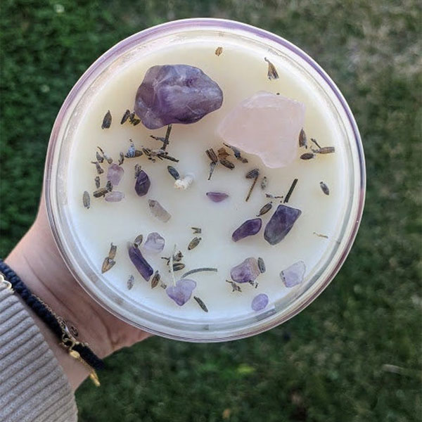 Soy Candles with Crystals