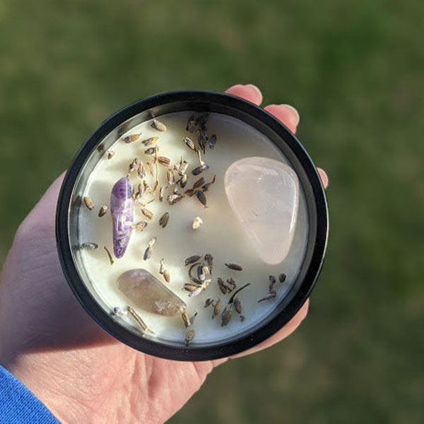 Soy Candles with Crystals