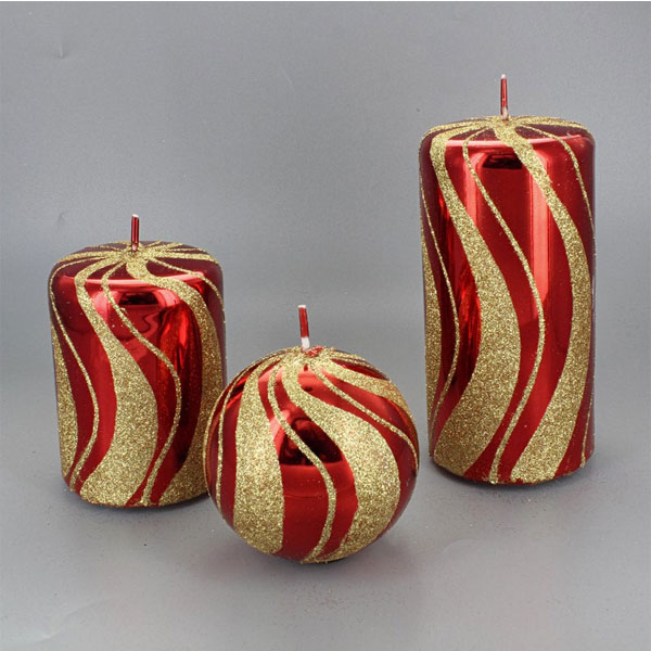 Large Red Christmas Candles