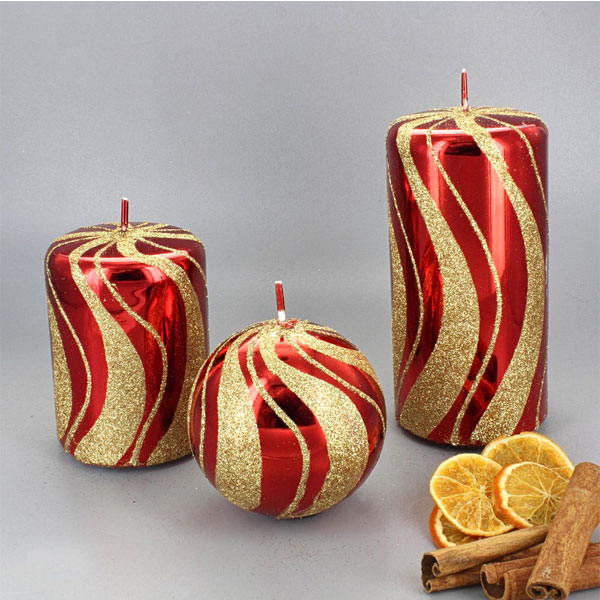 Large Red Christmas Candles