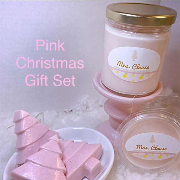 Pink Christmas Candles