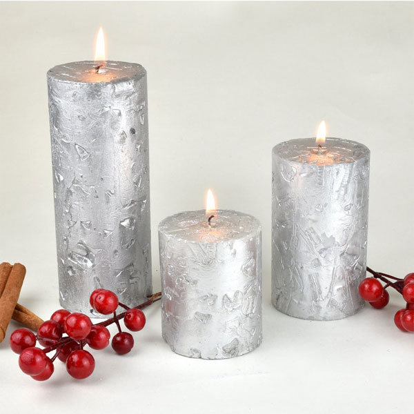 Silver Christmas Candles
